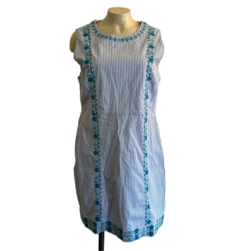 VINEYARD VINES pop embroidered sleeveless shift dress SZ 12 NWT
